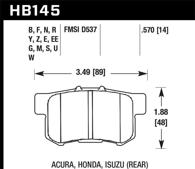 Hawk 06+ Civic Si HP+ Street Rear Brake Pads