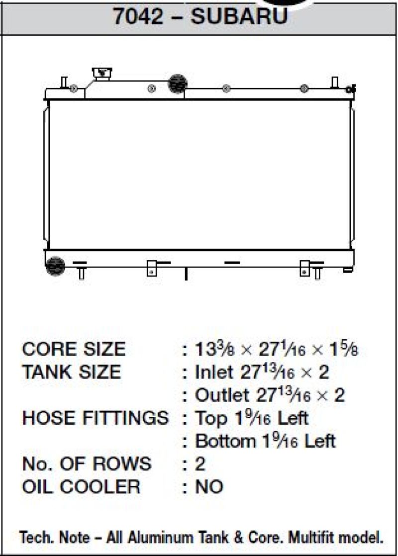 CSF 08-14 Subaru Impreza WRX/STI 2-Row Race-Spec Radiator