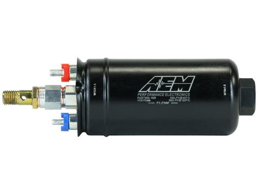 AEM 400LPH Metric Fittings Inline High Flow Fuel Pump