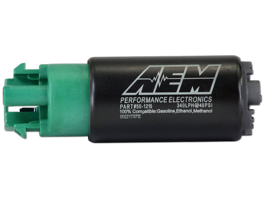 AEM 340LPH E85-Compatible High Flow In-Tank Fuel Pump 65mm with Hooks Offset Inlet