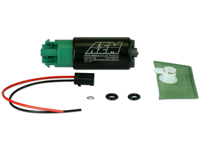 AEM 340LPH E85-Compatible High Flow In-Tank Fuel Pump 65mm with Hooks Offset Inlet
