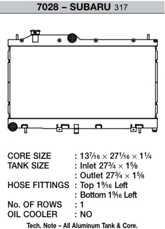 CSF Subaru Radiator 2008+ WRX/STI