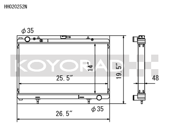 Koyo 89-94 Nissan 180SX/Silvia S13 SR20DET (MT) N-FLO (Dual Pass) Radiator