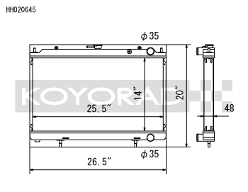 Koyo 95-98 Nissan 240SX S14 2.4L KA24DE (MT) Radiator