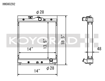 Koyo 92-00 Honda Civic Si/Del Sol (MT / w/ 28mm Hoses) Radiator