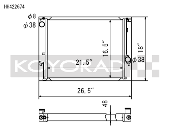 Koyo 88-99 BMW 3-Series inc. E36 M3 (MT / 6 Cyl. ONLY) Radiator