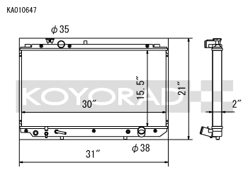 Koyo 97-05 Toyota Aristo 2JZ-GTE AT/MT (JZS161 Chassis) Copper/Brass Radiator w/Internal AT Cooler