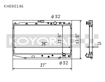 Koyo 88-91 Honda Civic / CRX EF Chassis w/B-Series (Manual Transmission) All-Aluminum Radiator