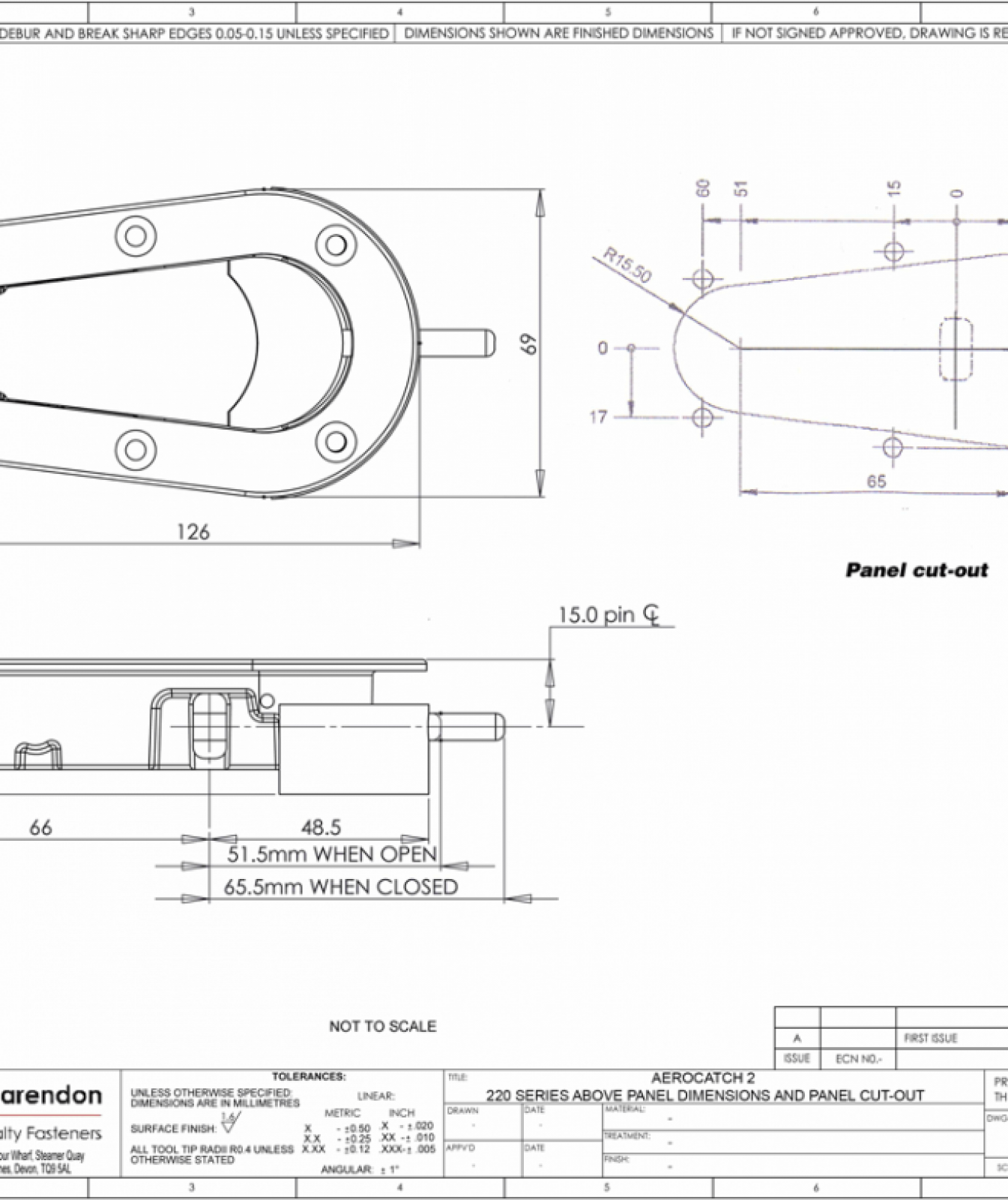 AeroCatch 220 Series Locking Hood Pins