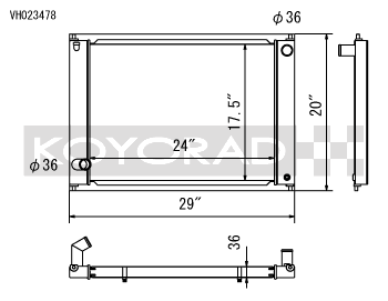 Koyo 09-17 Nissan 370Z 6MT Radiator (Eliminates AC Condenser)