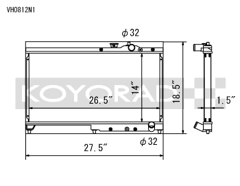 Koyo 92-00 Honda Civic 1.6 DOHC Manual Transmission Radiator (Not Equipped w/ AC)