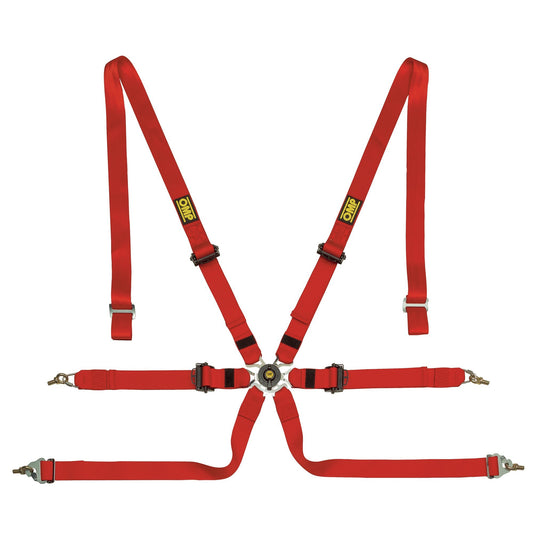 OMP Racing 6 Point Lightweight Saloon Pull Down Harness