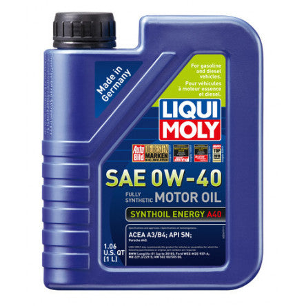 Liqui Moly 1L Synthoil Energy A40 Motor Oil SAE 0W-40