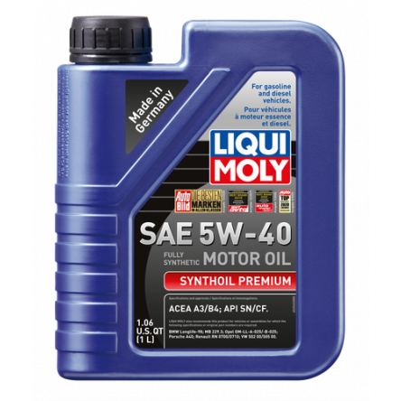 Liqui Moly 1L Synthoil Premium Motor Oil SAE 5W-40