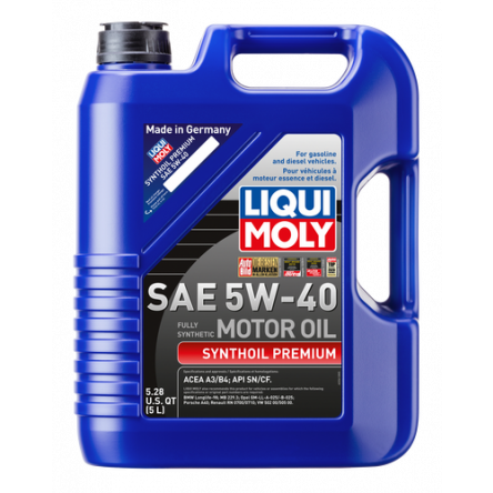 Liqui Moly 5L Synthoil Premium Motor Oil SAE 5W-40